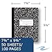 ROARING SPRING Hard Cover Composition Notebook, Black Marble Comp Book, 9.75″ x 7.5″, Unruled Blank Paper, 50 Sheets (100 Pages), Made in USA