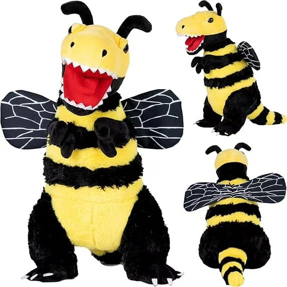 Randimals Stuffed Animal Plush Mix - Bee & Tyrannosaurus Hybrid Stuffed Animals for Girls & Boys - Cute & Soft Dinosaur Plush Cuddly Toy - Unique Plush Toys for Discovery & Adventure