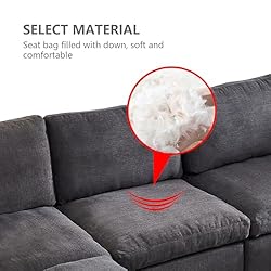 99" 4 Seater Modular Down Feather(60%) Cloud Deep