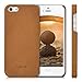 kalibri Case Compatible with Apple iPhone SE (1.Gen 2016) / iPhone 5 / iPhone 5S - Case Smooth Genuine Leather Hard Case Anti Slip Cover - Cognac