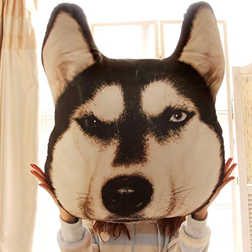ZQ Home decorations Animal Pillow 3D Series Doge And Husky Dog Plush Material 35X40Cm , 1#