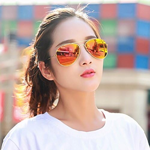 Richsun Full Mirrored Aviator Fashion Sunglasses with UV400 Protection against Harmful UVA/UVB (Red)