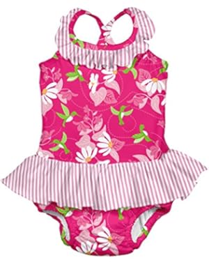 Baby & Toddler Girls' Ruffle Swimsuit with Built-In Absorbent Swim Diaper