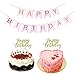 Happy Birthday Banner, Happy Birthday Cake Topper, Pink and Gold