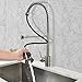 VCCUCINE Modern Commercial Stainless Steel Brushed Nickel Single Handle Pull Out Sprayer Kitchen Faucet,Pull Down Spring Bar Sink Faucets