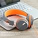 Kanen I39 Headphones On ear Foldable Noise Isolating Headsets with Mic and Remote for Kids Adults (Orange)