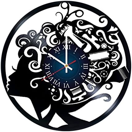 BEAUTY SALON HAIRSTYLE Vinyl Record Wall Clock - room wall decor - Art Gift Modern Home Record Vintage Decoration Gift For Him and Her - gift for fan gifts for boys man girls women you prime birthday