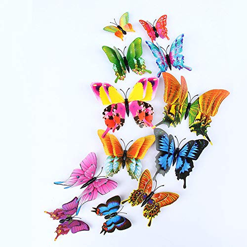  Orcbee  _12x 3D Butterfly Wall Sticker Fridge Magnet Room Decor Decal Applique Home Decor