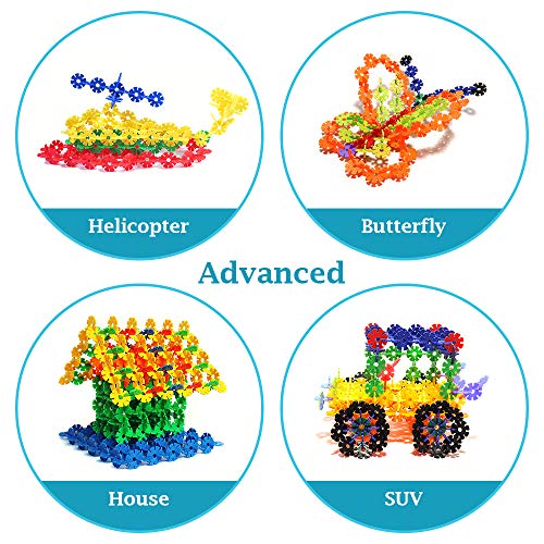 ZoZoplay Snow Flakes 500 Piece Building Blocks Construction STEM Toys Interlocking Plastic Disc Set Kids Classroom Creative and Educational Snowflakes Best Gifts for Boys & Girls Ages 3+ - Thumbnail 2