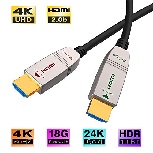 HDMI Fiber Cable 50ft 4K 60Hz, FeizLink HDMI Cable Fiber Optic High Speed 18Gbps UHD HDR ARC HDCP2.2 3D Dolby Vision Slim Flexible HDMI Optical Cable for HDTV/TVbox/Gaming Box/Projector - Thumbnail 7