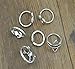 FUNRUN Vintage Stackable Turkish Arrow Moon Joint Knuckle Nail Midi Ring Finger Tip Rings 6PCS a Set