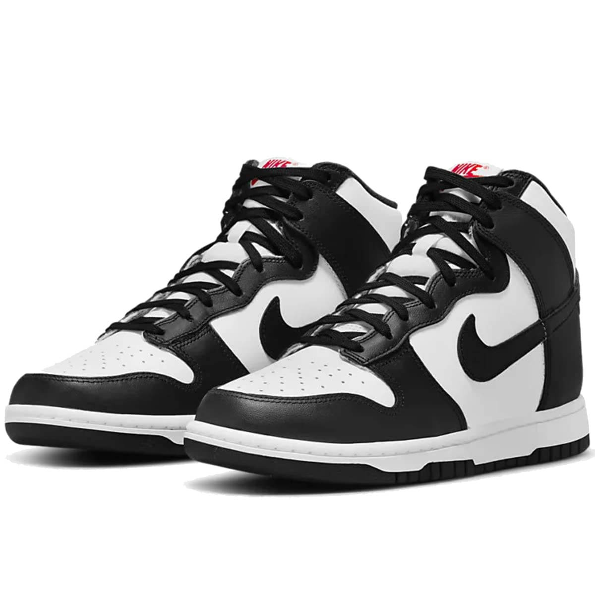 nike dunk black white university red