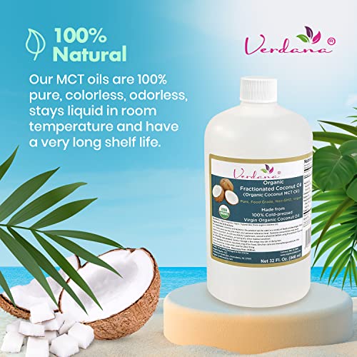 Verdana USDA Certified Organic Coconut MCT Oil Fractionated Coconut Oil 100 Pure with No