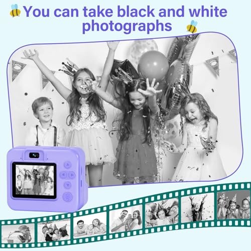 Instant Print Camera for Kids, Fun DIY Printing Camera for Girls Boys, Colored Pens and Printing Paper, Digital Camera with 2.4" Screen, 32GB SD Card, HD 1080P, Holiday Birthday Gifts