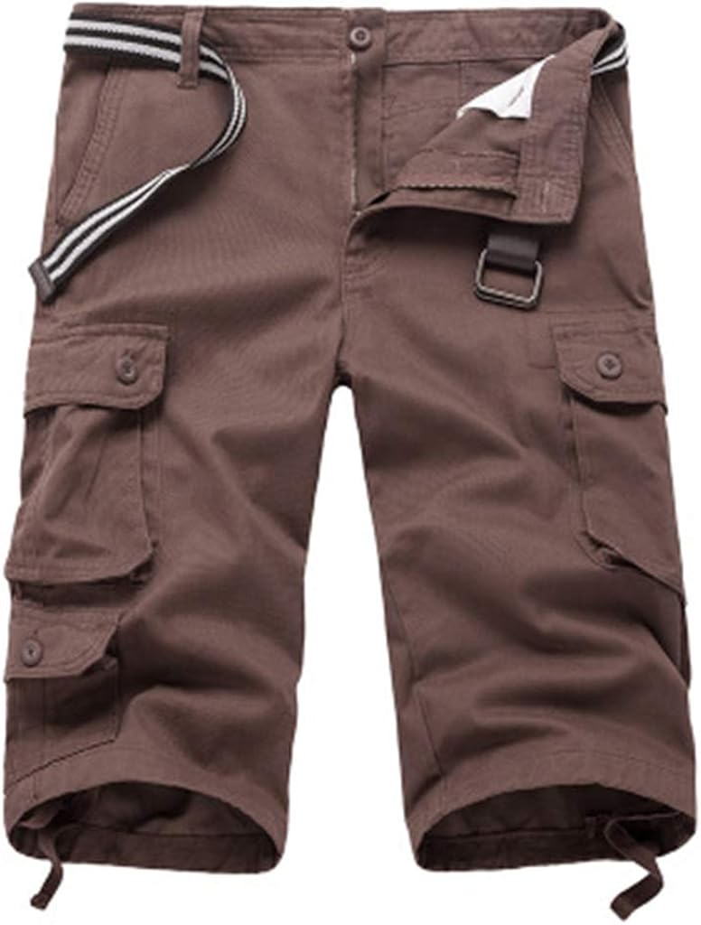 AUYUG Mens 3 Quarter Length Cargo Shorts 3/4 Summer Army Combat Cargo