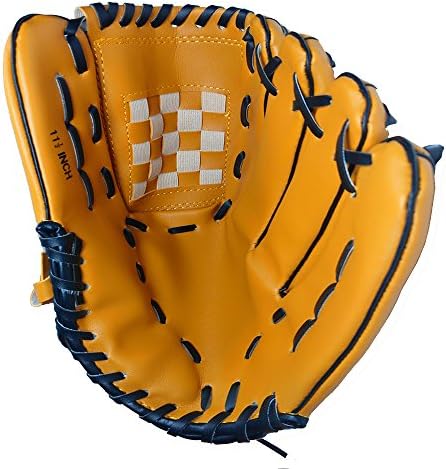 Interomgl Professional Adult Youth Kids Baseball Gloves Left Handed Soft Thicken Durable PU Leather Infield Catchers Mitt Brown 11.5 Inches Suit for Youth/12.5 Inches Suit for Adult (big)