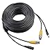 Masione 100ft Feet Video Power Cables BNC RCA Security Camera Wires Cords for CCTV DVR Home Surveillance System with Bonus Connectors