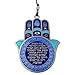 TALISMAN4U Blue Enamel Good Luck Hamsa Hand Home Blessing Wall Hanging Decor Evil Eye Protection Amulet (Hebrew Blessing)