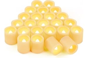 24 Battery Powered Flickering LED Tea Lights, Flameless Votive Electric Fake Candles for Wedding, Festival Celebration,Party,