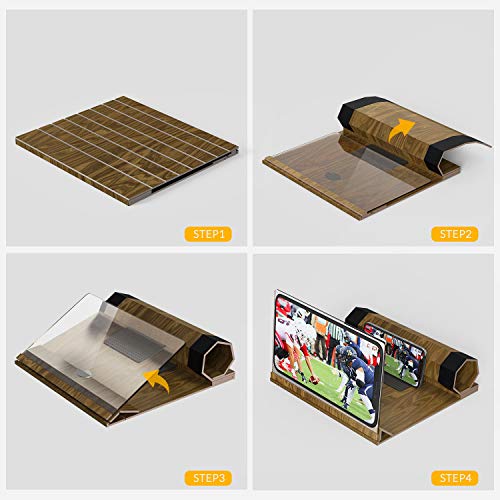 Screen Magnifier for Cell Phone,[Upgraded] Phone Accessories with Foldable Phone Stand 12" HD Mobile Phone Projector for Movies and Videos iPhone Accessories Gadgets Tech Gifts for Men - Thumbnail 2