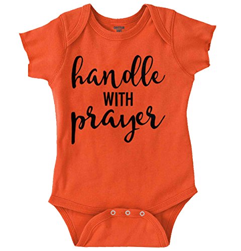 With Prayer New Parents Christian Baby Gifts Funny Cute Baby Onesie Bodysuit