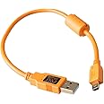 Tether Tools TetherPro USB 2.0 to USB Mini-B 5-Pin Cable | for Fast Transfer and Connection Between Camera and Computer | High Visibility Orange | 1 Foot (30 cm)