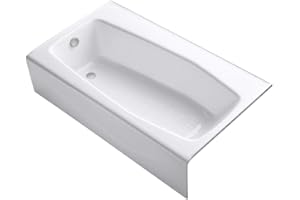 Kohler K-713-0 60" Alcove Soaking Tub with Left Hand Drain White