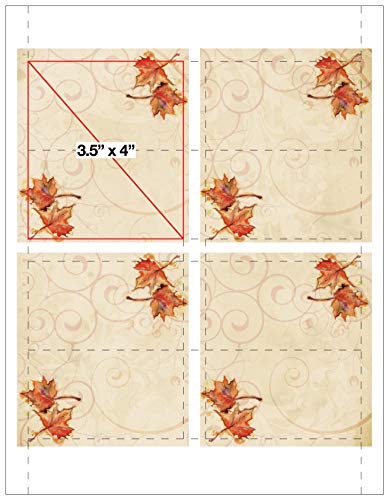 PaperDirect Vintage Fall Leaves Folded Place Cards, 100 Count