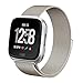 hooroor Compatible Bands Replacement for Fitbit Versa Smart Watch Women Men Small Large, Milanese Loop Stainless Steel Metal Sport Bracelet Strap Magnet Lock Wristbands Silver Black Rose Gold Lavender