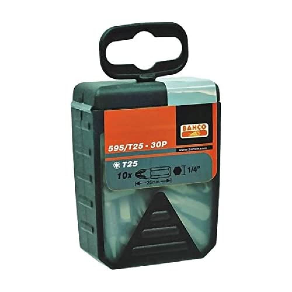 Bahco 59S/PZ2-30P PZ2 Bits for Pozidriv Head Screws, Multi-Colour, 25 mm, Set of 30 Pieces