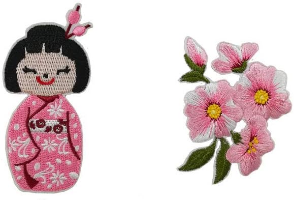 Amazon Ichipachi ２枚セット アイロンワッペン 刺繍 アップリ 着物小物 女の子 さくら 花見 プレゼント ワッペン アップリケ 通販