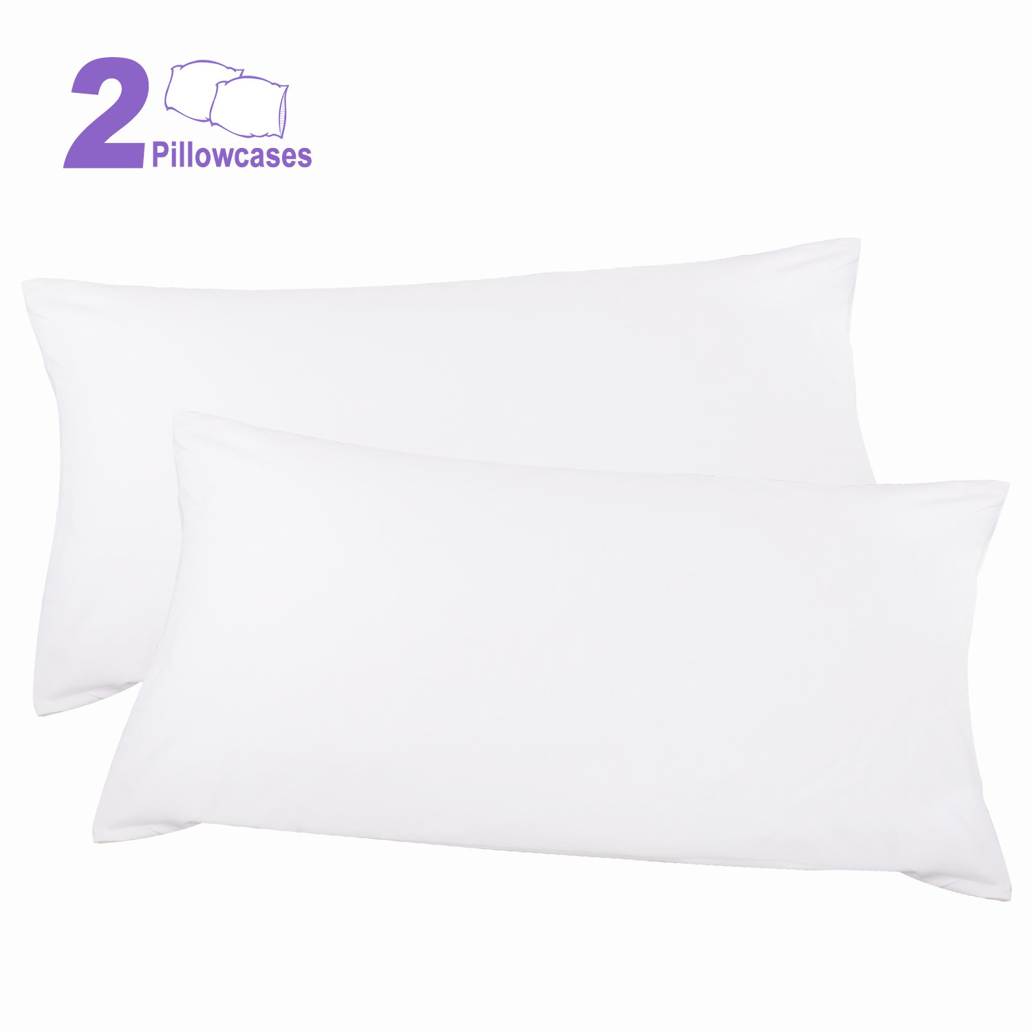 King Size Pillow Cases Set of 2 with Hypoallergenic Pillow Case