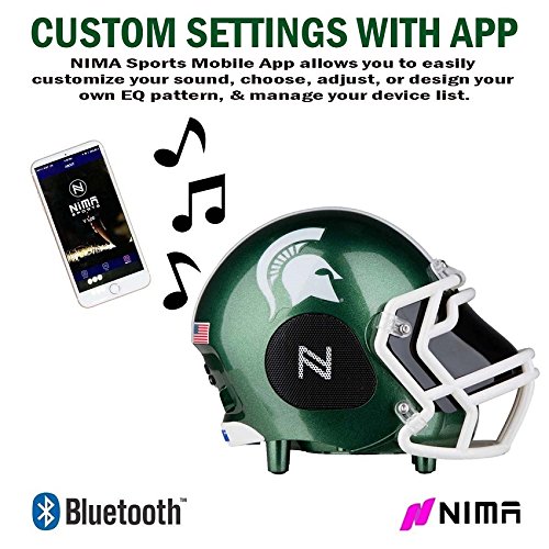 Nima Athletics NCAA Football Michigan State Spartans Wireless Bluetooth Speaker. Officially Licensed Portable Helmet Speaker by NCAA College Football - Small