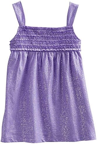 Girls Shiny Cute &amp; Dressy Ruffled Babydoll Top (4T, Wisteria Bloom)