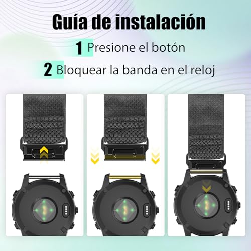 22mm Watch Band Compatible with Garmin Fenix 8/E 47mm/Fenix 7/7 Pro/Fenix 6/ 6 Pro/Fenix 5 Plus, Stretchy Nylon Sport Strap for Forerunner Instinct 2/EPIX 2