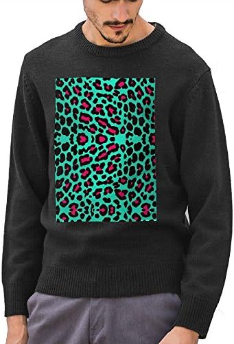Ksta Cheetah Mint Green Leopard Mens Sweater Black Personalized Gift