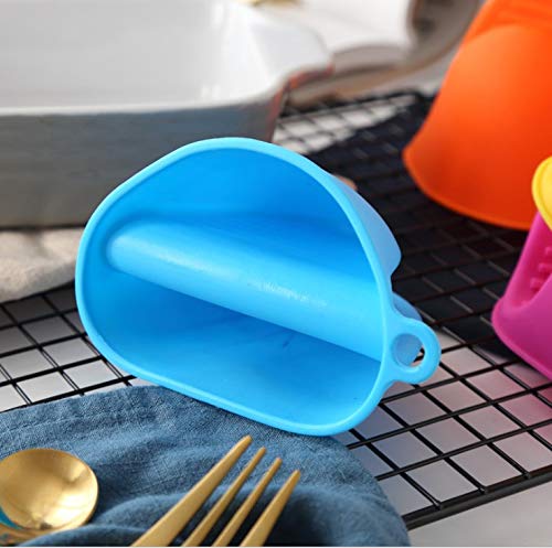 Scettar Mini Oven Mitt, Silicone Pot Holder Cooking Finger Protector Pinch Grips Heat Resistant for Kitchen Cooking & Baking, 2 Pairs  - Thumbnail 4