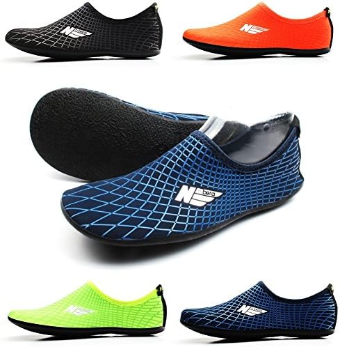 SHOESKISS Multipurpose Water Skin Shoes Adult Kids Slip On Aqua Barefoot Beach Aqua Socks Surf Pool Durable Outsole (2.XS - 2.5-3 M US Little Kid, Black)