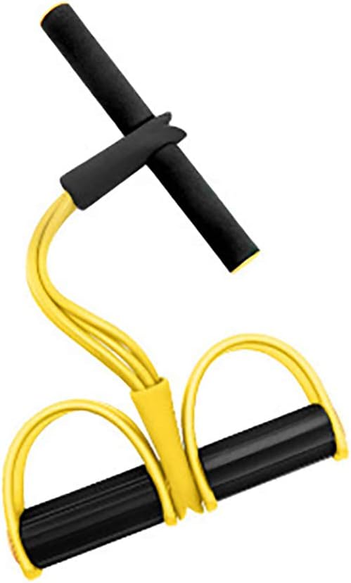 Tsosginaog Fitness Sit-up Exercise Equipment Pedal Resistance Band, Elastic Pull Rope for Home Gym Yoga Workout,for Abdomen, Waist, Arm Slimming Training,Yellow