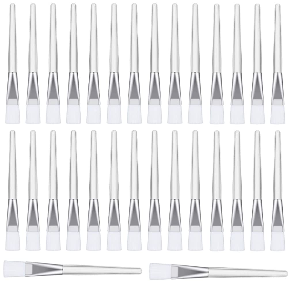 Juliyeh 30 Pcs Facial Mask Brush, Soft Hair Facial Mud Mask Applicator, White Multipurpose Face Mask Brush for Applying Facial Mud Mask, Body Lotion Or Mixed Mask