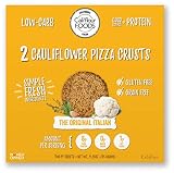 Cali'flour Foods Pizza Crust (Original Italian, 2 Crusts) - Fresh Cauliflower Base | Low Carb, High Protein, Gluten and Grain Free | Keto Friendly