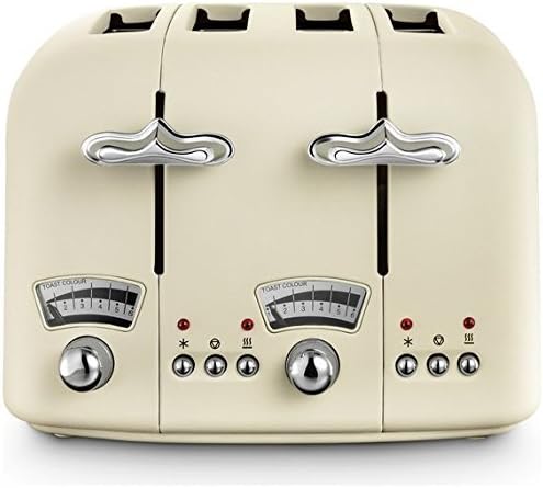 De'Longhi Argento Flora KBX3016 Kettle (3kW) and CTO4 4-Slice Toaster (1800W) (Beige), Off-white - Image 5