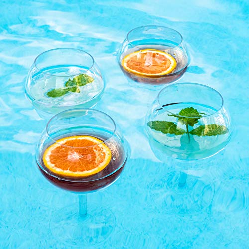 Floating Wine Glasses for Pool (18 Oz Set of 2) Pool Wine Glasses