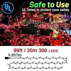 KNONEW Outdoor Christmas Lights 300 LED 99ft String