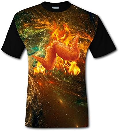 Elcacf Mens Spicy Chicken Wings Adult T-Shirt Short Sleeve Tees XL