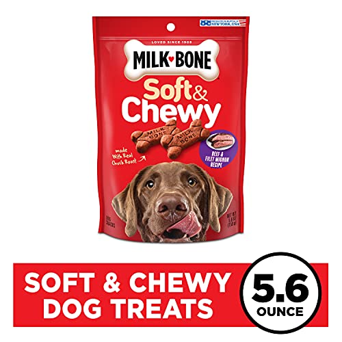 MilkBone Soft & Chewy Dog Treats, Beef & Filet Mignon, 5.6 Ounce (Pack