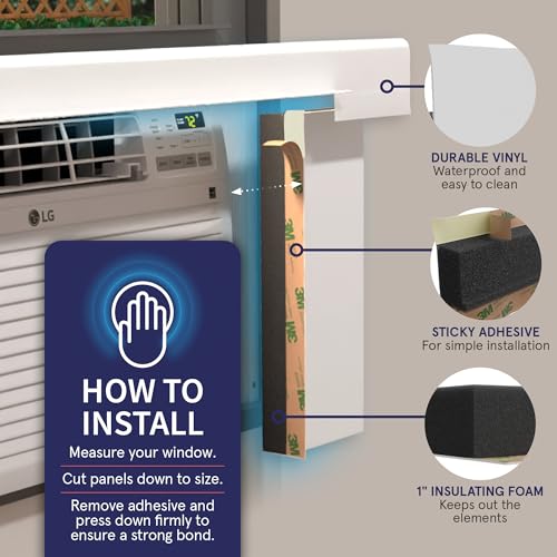 Breeze Stop Surround Insulation Side Panels White for Window AC Unit Indoor Air Conditioner Cover for Winter and Summer