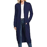 GRACE KARIN Essential Solid Open Front Maxi Long Knitted Cardigan Sweater for Women