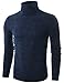Ohoo Mens Slim Fit Soft Cotton Blend Turtleneck Pullover Sweater
