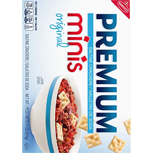PREMIUM ORIGINAL MINI SALTINE CRACKERS, LUNCH SNACKS, 11 OZ